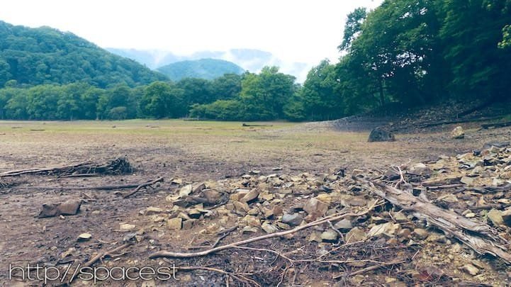 Lake Sai banks and shoreline, West Lake Nikko, Nikko National Park Japan