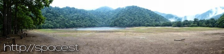 Panoramic view of Lake Sai (Sainoko), West Lake, Nikko National Park, Japan