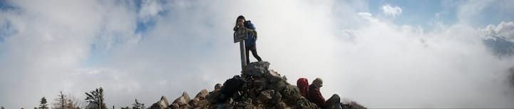 Nyoho Mountain summit above the clouds, 2483m, Nikko National Park