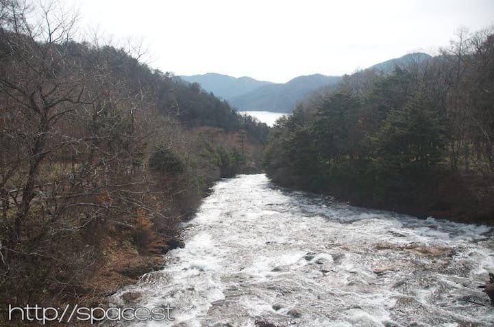 Ryuzu Waterfall in winter with no leaves, Nikko Japan