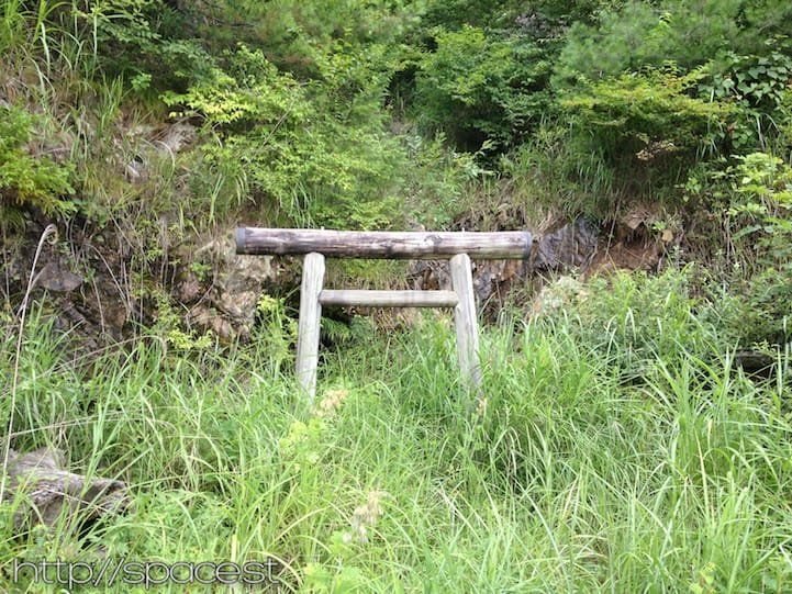 Gate to the Sasamekura historic gold mine near Nikko, Japan
