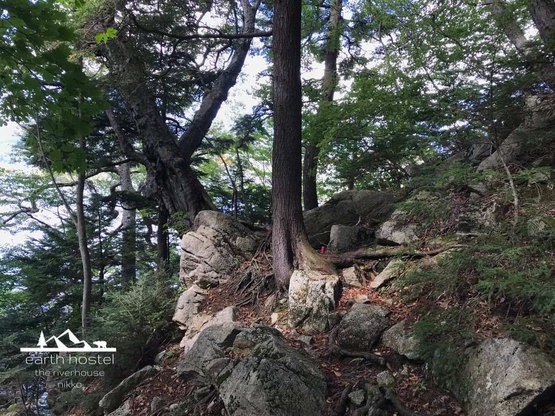 Rocky boulder traverse on Lake Chuzenji south shore trail Class 2, Nikko National Park