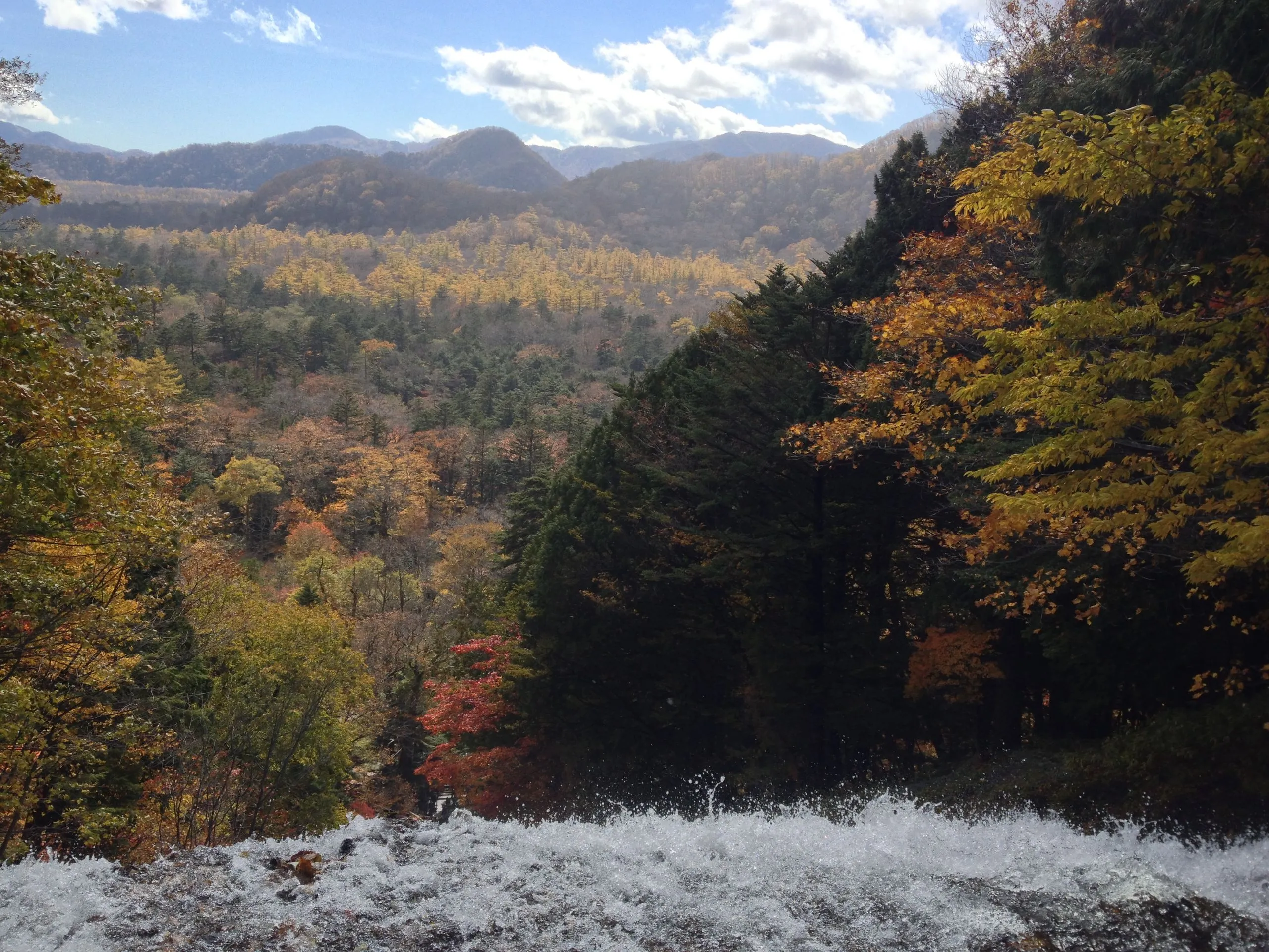 View from the top of Yu Falls where Lake Yu drains, Nikko Japan