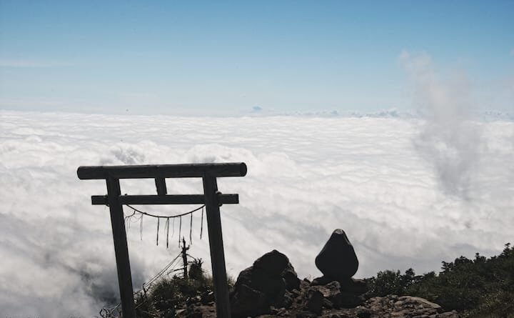 Mt. Fuji from Nantai Mountain Torii, Nikko Japan