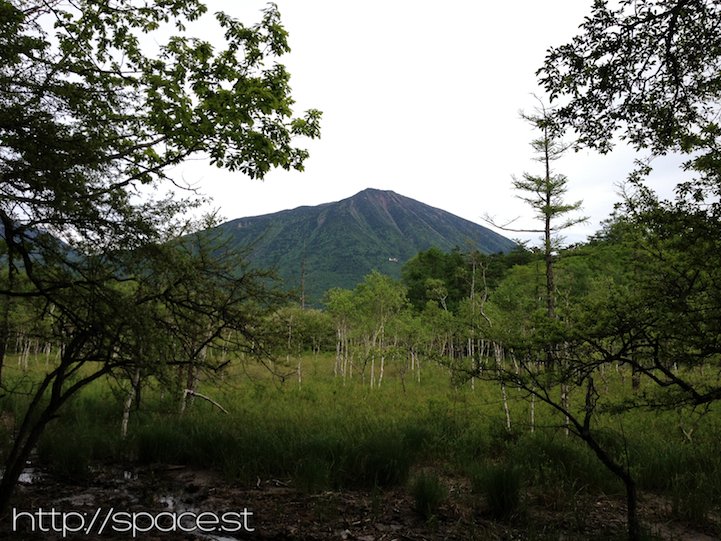 view of Nantai Mountain from Senjogahara