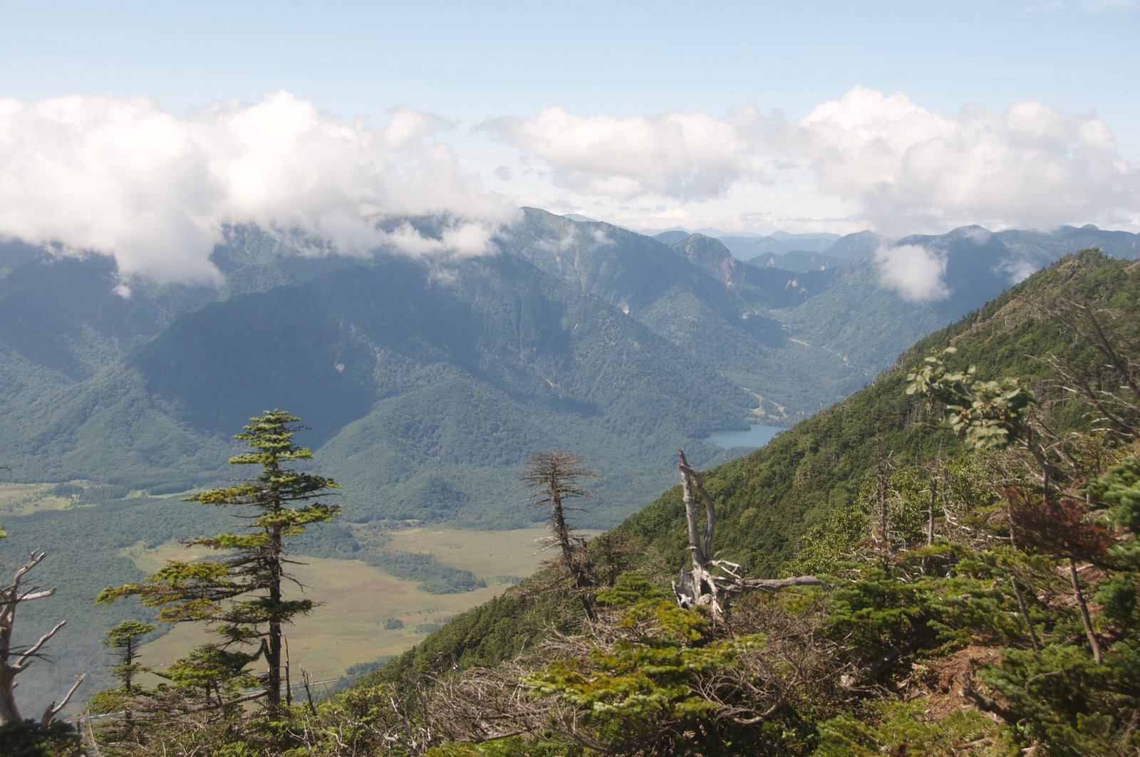 View of Senjogahara marsh and Lake Yu (Yunoko) from Mount Nantai, Nikko Japan