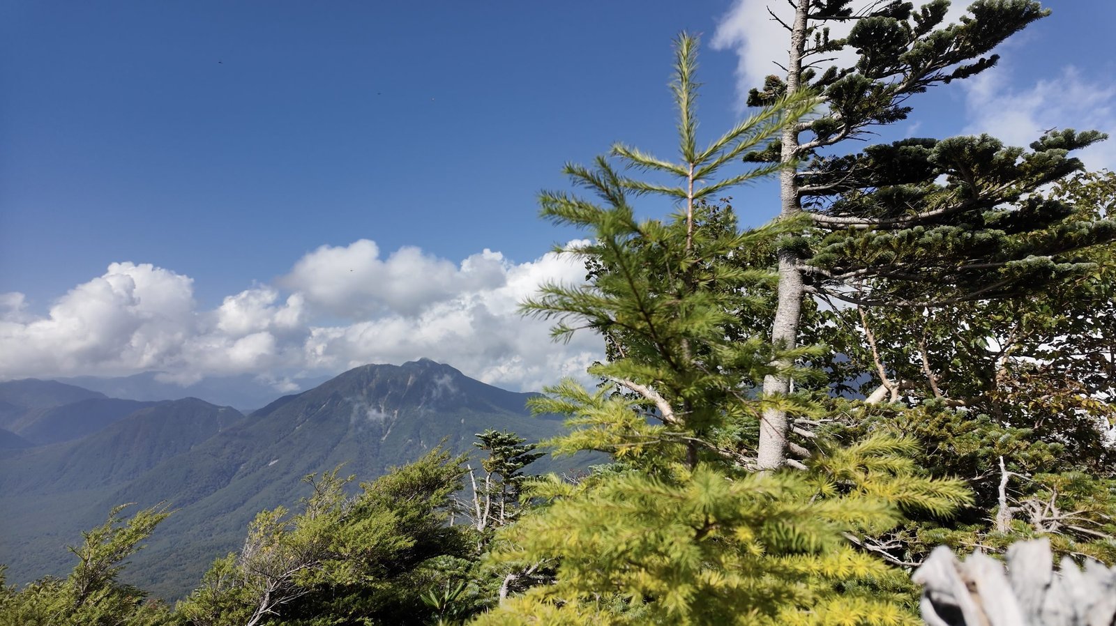Nyoho Mountain seen across the valley from the Nantai northern route, Nikko Japan